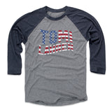 Mens Baseball T-Shirt Navy / Heather Gray