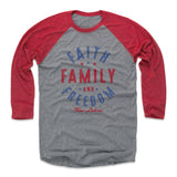 Mens Baseball T-Shirt Red / Heather Gray