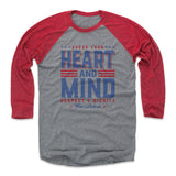Mens Baseball T-Shirt Red / Heather Gray