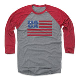 Mens Baseball T-Shirt Red / Heather Gray