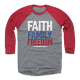Mens Baseball T-Shirt Red / Heather Gray
