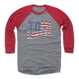 Mens Baseball T-Shirt Red / Heather Gray